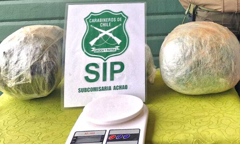 Carabineros incauta 1.600 gramos de marihuana en allanamiento en Quinchao